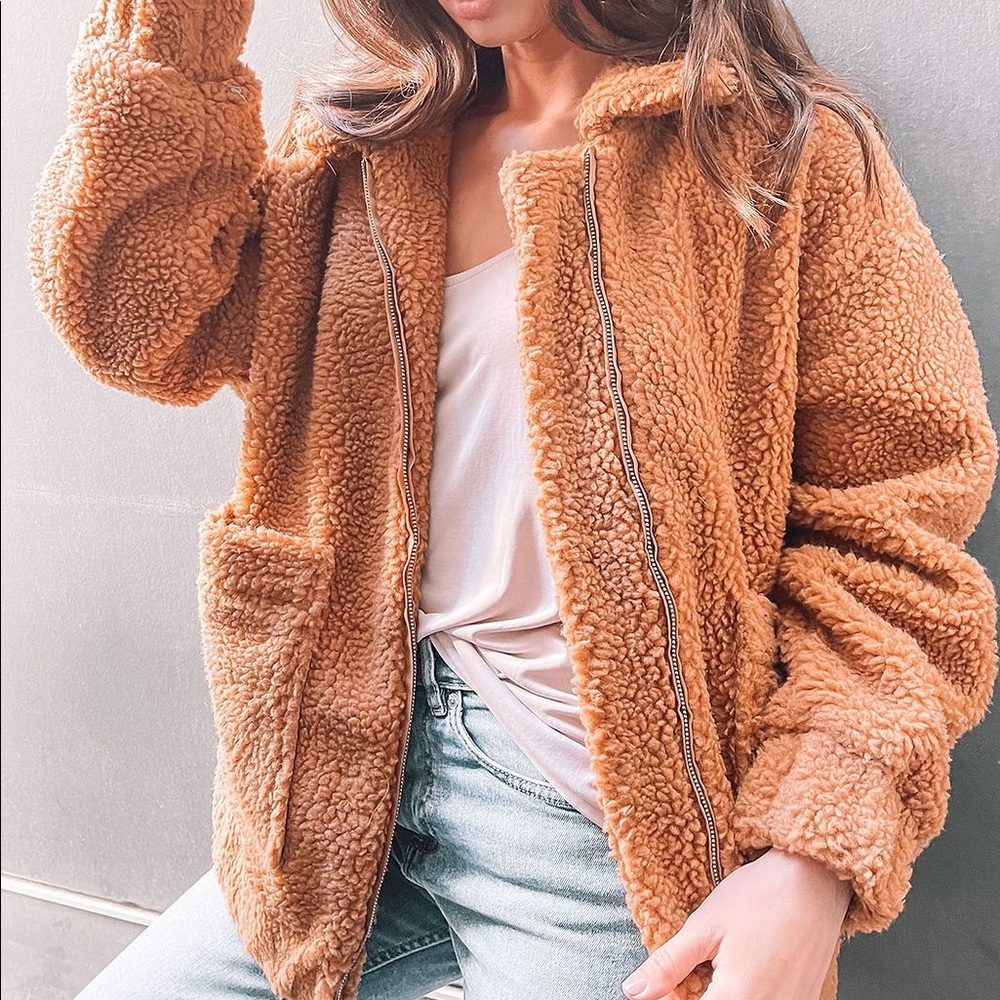 Oversized Teddy Bear Faux Fur Shacket - Picture 2 of 4